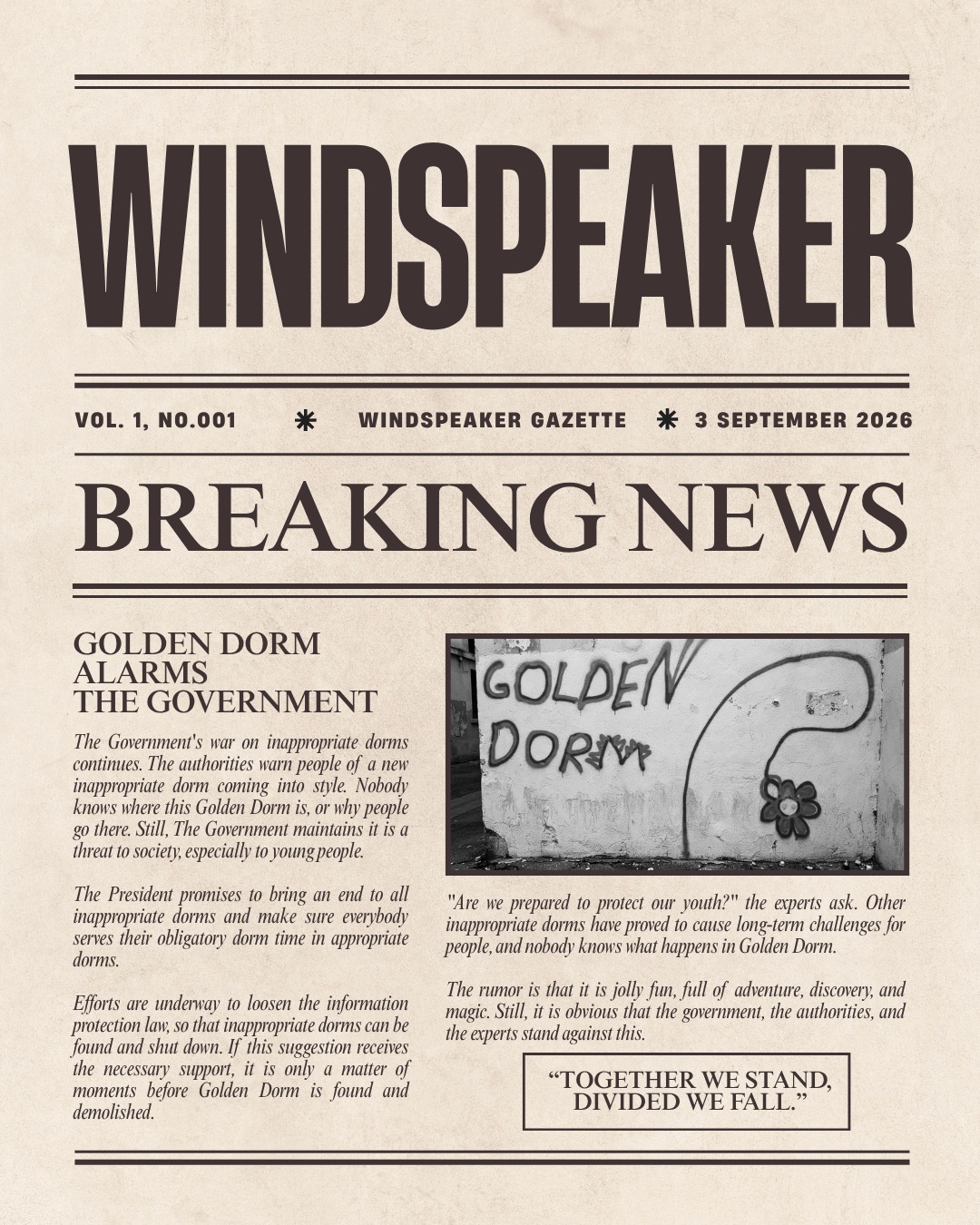 Windspeaker Gazette: Golden Dorm alarms the government